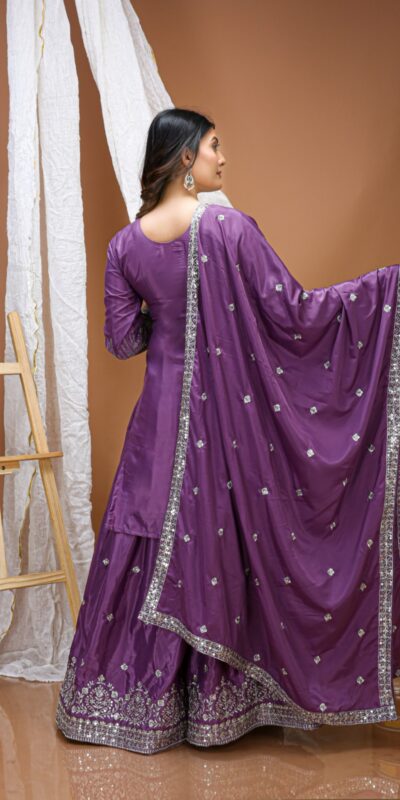 Purple Natural Crap Embroidery Work Salwar Suit | Jump Suits, Salwar suit, Casual Suits, Creative suits, Designer Suits, Palazzo Suits, Party Wear Suits, Patiala Suits, Straight Suits