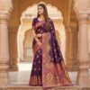 Purple Paithani Silk Woven Border Work Saree | Sarees, Bollywood Sarees, Creative Sarees, Designer Sarees, Embroidered Sarees, Ethnic Saree, Modern Digital sarees, Party Wear Sarees