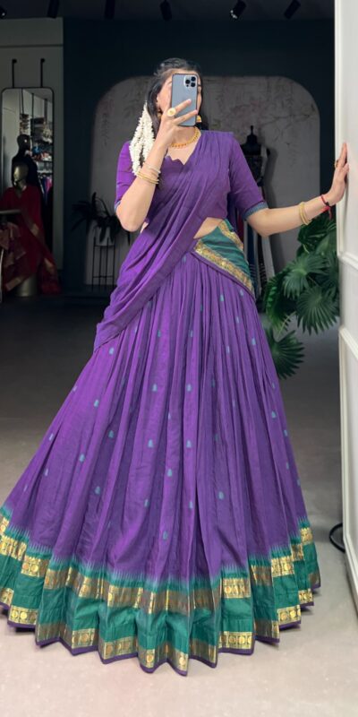 Purple Pure Chanderi Zari Work Lehenga Choli | Lehenga, Bollywood Lehenga, Creative Lehenga, Designer Lehenga, Embroidered Lehenga, Party Wear Lehenga