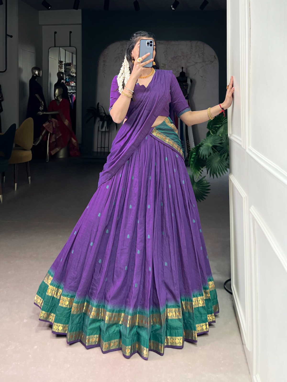 Purple Pure Chanderi Zari Work Lehenga Choli | Lehenga, Bollywood Lehenga, Creative Lehenga, Designer Lehenga, Embroidered Lehenga, Party Wear Lehenga