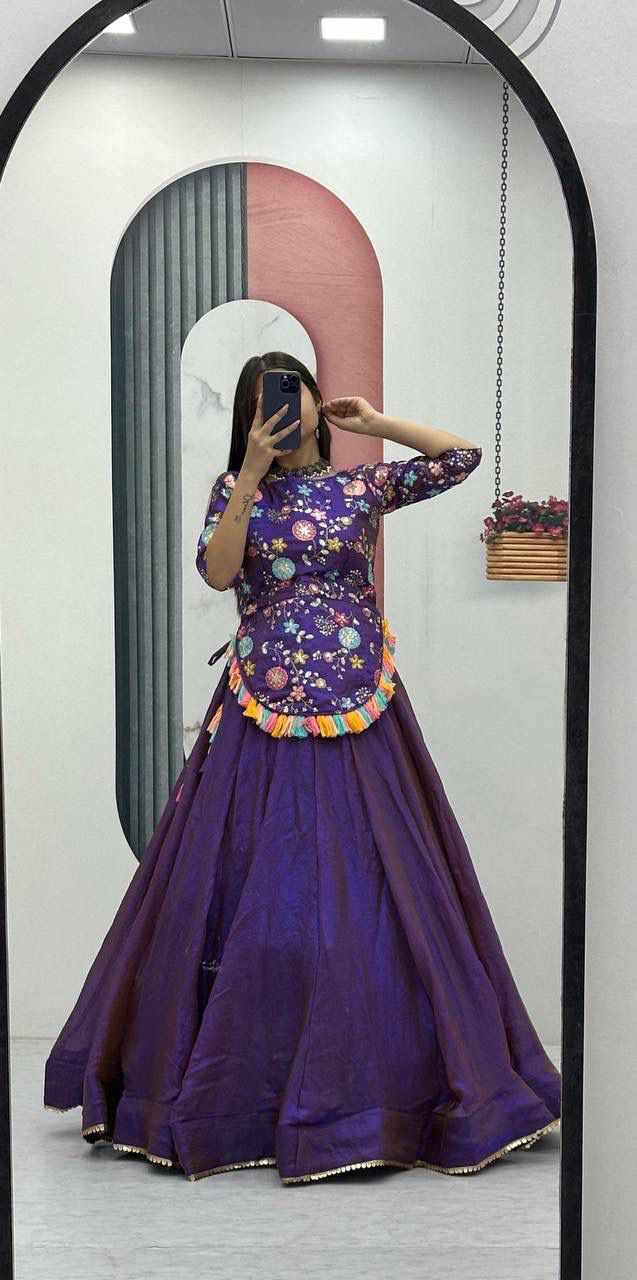 Purple Pure Fendy Thread Work Lehenga Choli | Lehenga, Bollywood Lehenga, Creative Lehenga, Designer Lehenga, Embroidered Lehenga, Party Wear Lehenga