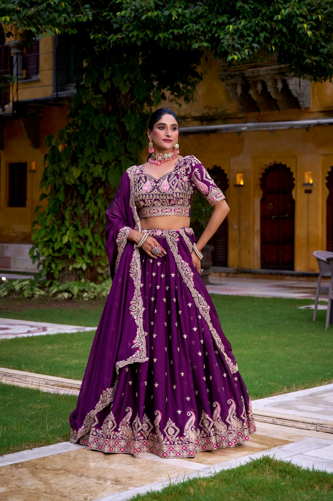 Purple Rangoli Crush Sequins Thread Lehenga Choli | Lehenga, Bollywood Lehenga, Creative Lehenga, Designer Lehenga, Embroidered Lehenga, Party Wear Lehenga