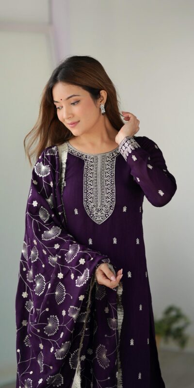 Purple Rangoli Silk Sequence Jari Work Salwar Suit | Jump Suits, Salwar suit, Casual Suits, Creative suits, Designer Suits, Palazzo Suits, Party Wear Suits, Patiala Suits, Straight Suits