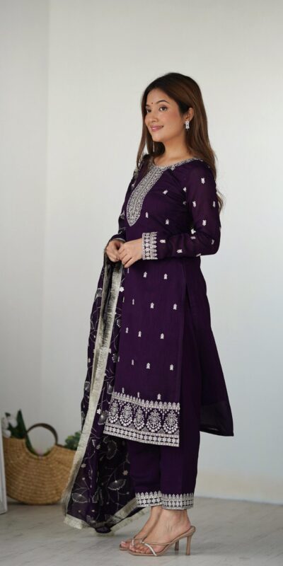 Purple Rangoli Silk Sequence Jari Work Salwar Suit | Jump Suits, Salwar suit, Casual Suits, Creative suits, Designer Suits, Palazzo Suits, Party Wear Suits, Patiala Suits, Straight Suits