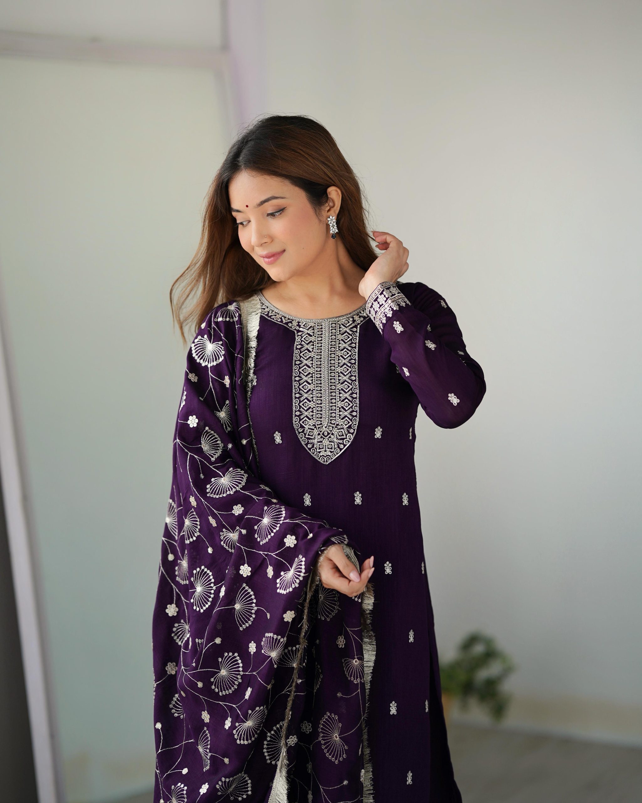 Purple Rangoli Silk Sequence Jari Work Salwar Suit | Jump Suits, Salwar suit, Casual Suits, Creative suits, Designer Suits, Palazzo Suits, Party Wear Suits, Patiala Suits, Straight Suits