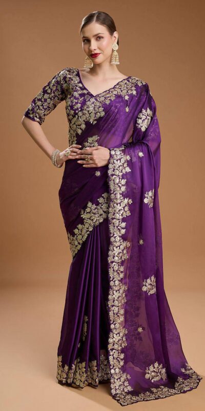Purple Rangoli Silk Sequins Embroidery Work Saree | Sarees, Bollywood Sarees, Creative Sarees, Designer Sarees, Embroidered Sarees, Ethnic Saree, Modern Digital sarees, Party Wear Sarees