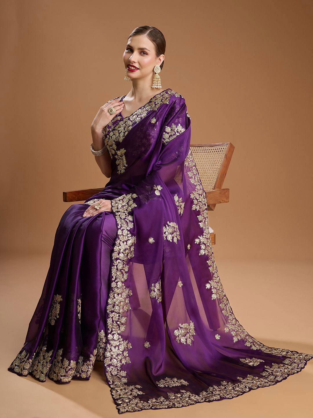 Purple Rangoli Silk Sequins Embroidery Work Saree | Sarees, Bollywood Sarees, Creative Sarees, Designer Sarees, Embroidered Sarees, Ethnic Saree, Modern Digital sarees, Party Wear Sarees