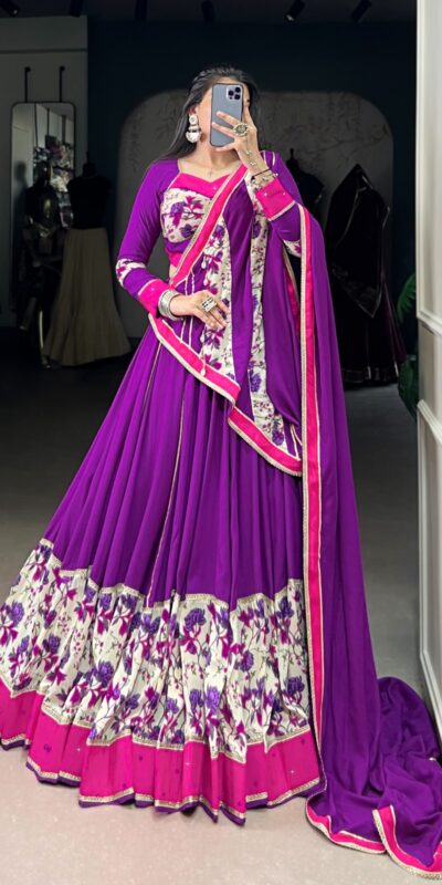 Purple Rayon Printed Lehenga Choli | Lehenga, Bollywood Lehenga, Creative Lehenga, Designer Lehenga, Embroidered Lehenga, Party Wear Lehenga