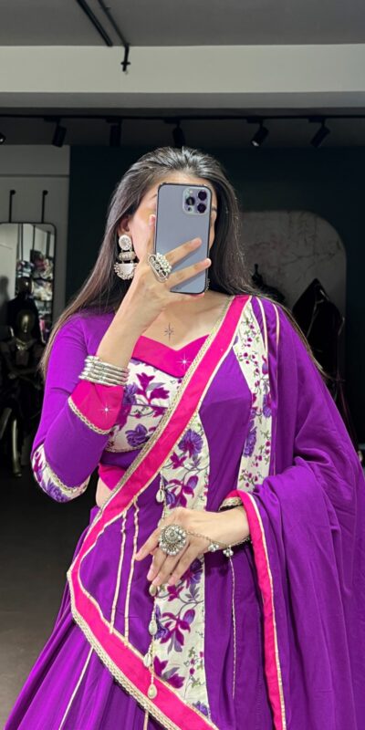 Purple Rayon Printed Lehenga Choli | Lehenga, Bollywood Lehenga, Creative Lehenga, Designer Lehenga, Embroidered Lehenga, Party Wear Lehenga