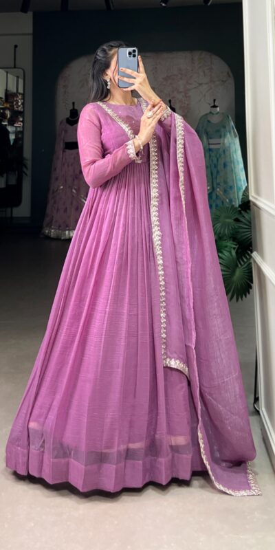 Purple Silver Glory Hotfix Sequins Thread Work Gown | Gowns, Bollywood Gowns, Creative Gowns, Designer Gowns, Embroidered Gowns, Party Wear Gowns