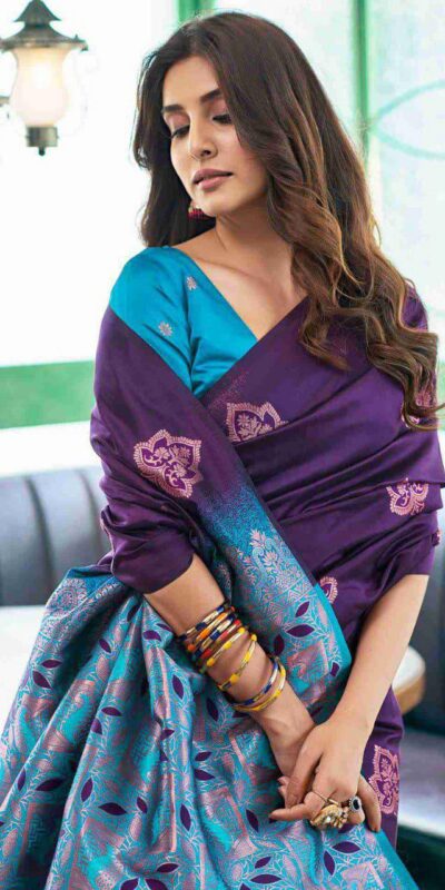 Purple Soft Lichi Silk Lace Border Work Saree | Sarees, Bollywood Sarees, Creative Sarees, Designer Sarees, Embroidered Sarees, Ethnic Saree, Modern Digital sarees, Party Wear Sarees