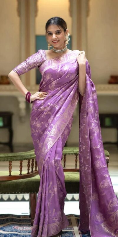 Purple Soft Litchi Silk All Over Weaving Saree | Sarees, Bollywood Sarees, Creative Sarees, Designer Sarees, Embroidered Sarees, Ethnic Saree, Modern Digital sarees, Party Wear Sarees