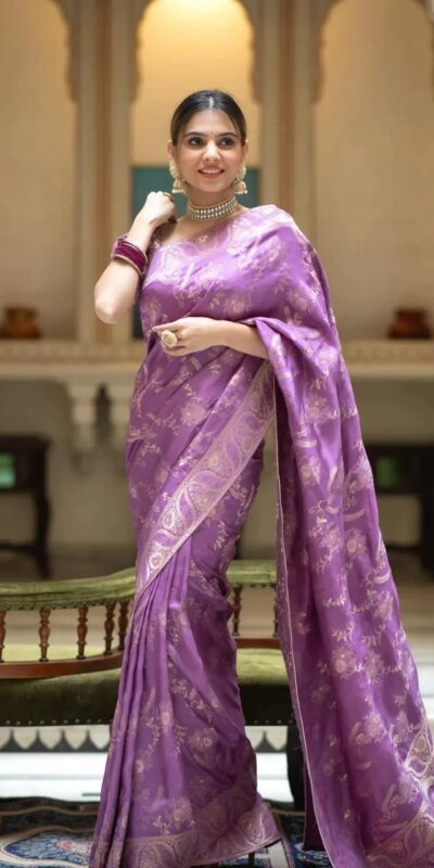 Purple Soft Litchi Silk All Over Weaving Saree | Sarees, Bollywood Sarees, Creative Sarees, Designer Sarees, Embroidered Sarees, Ethnic Saree, Modern Digital sarees, Party Wear Sarees