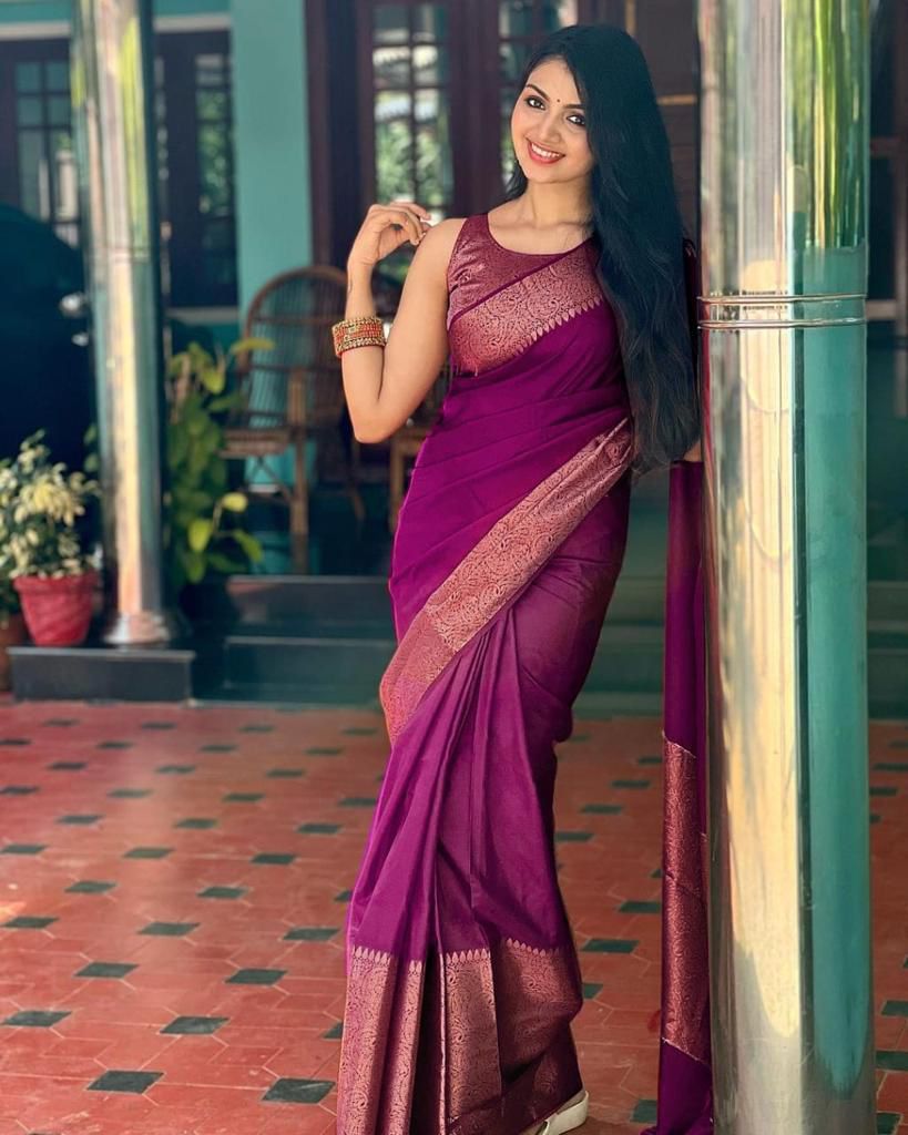 Purple Soft Silk Jacquard All Over Saree | Sarees, Bollywood Sarees, Creative Sarees, Designer Sarees, Embroidered Sarees, Ethnic Saree, Modern Digital sarees, Party Wear Sarees