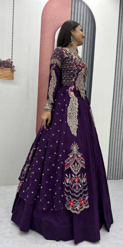 Purple Vichitra Sequence Work Lehenga Choli | Lehenga, Bollywood Lehenga, Creative Lehenga, Designer Lehenga, Embroidered Lehenga, Party Wear Lehenga