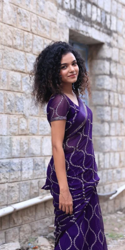 Purple Viscose Satin Sequin Embroidery Work Saree | Sarees, Bollywood Sarees, Creative Sarees, Designer Sarees, Embroidered Sarees, Ethnic Saree, Modern Digital sarees, Party Wear Sarees