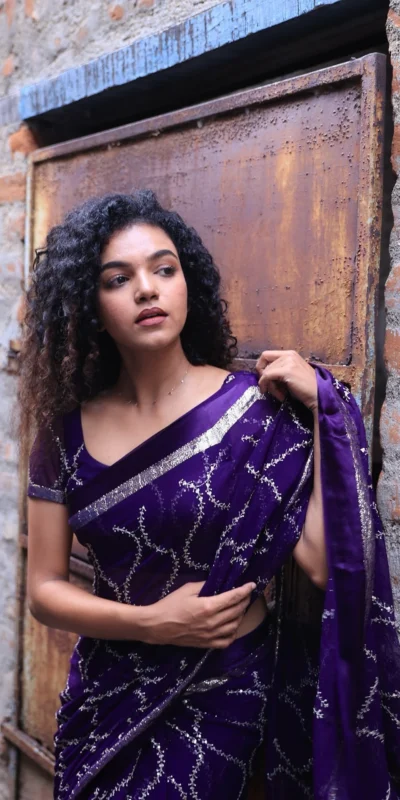 Purple Viscose Satin Sequin Embroidery Work Saree | Sarees, Bollywood Sarees, Creative Sarees, Designer Sarees, Embroidered Sarees, Ethnic Saree, Modern Digital sarees, Party Wear Sarees