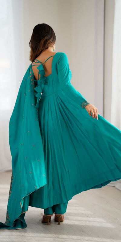 Rama Roman Chanderi Silk Handwork Salwar Suit | Jump Suits, Salwar suit, Casual Suits, Creative suits, Designer Suits, Palazzo Suits, Party Wear Suits, Patiala Suits, Straight Suits
