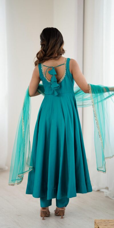 Rama Roman Silk Chanderi Mirror Work Gown | Gowns, Bollywood Gowns, Creative Gowns, Designer Gowns, Embroidered Gowns, Party Wear Gowns