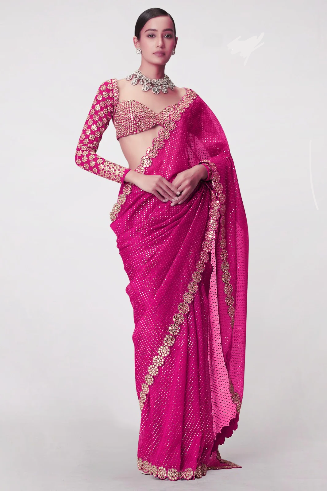 Rani Georgette Sequence Work Saree | Sarees, Bollywood Sarees, Creative Sarees, Designer Sarees, Embroidered Sarees, Ethnic Saree, Modern Digital sarees, Party Wear Sarees