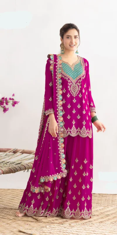 Rani Pink Chinon Sequence Mirror Work Salwar Suit | Jump Suits, Salwar suit, Casual Suits, Creative suits, Designer Suits, Palazzo Suits, Party Wear Suits, Patiala Suits, Straight Suits