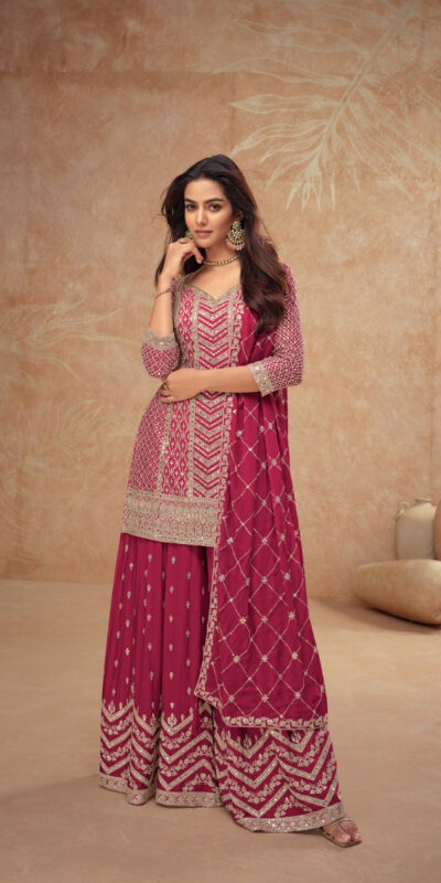 Red Chinon Sequence Work Salwar Suit | Jump Suits, Salwar suit, Casual Suits, Creative suits, Designer Suits, Palazzo Suits, Party Wear Suits, Patiala Suits, Straight Suits