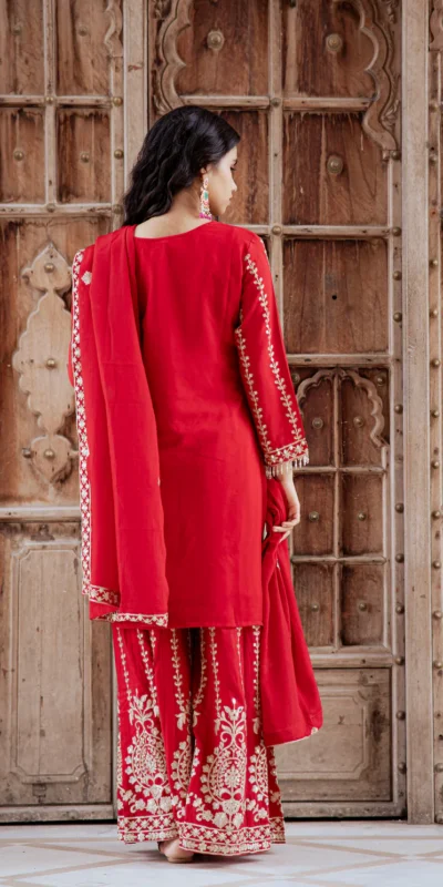Red Chinon With Sequence Work Salwar Suit | Jump Suits, Salwar suit, Casual Suits, Creative suits, Designer Suits, Palazzo Suits, Party Wear Suits, Patiala Suits, Straight Suits