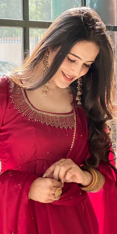 Red Fendy Silk Lace Border Work Gown | Gowns, Bollywood Gowns, Creative Gowns, Designer Gowns, Embroidered Gowns, Party Wear Gowns