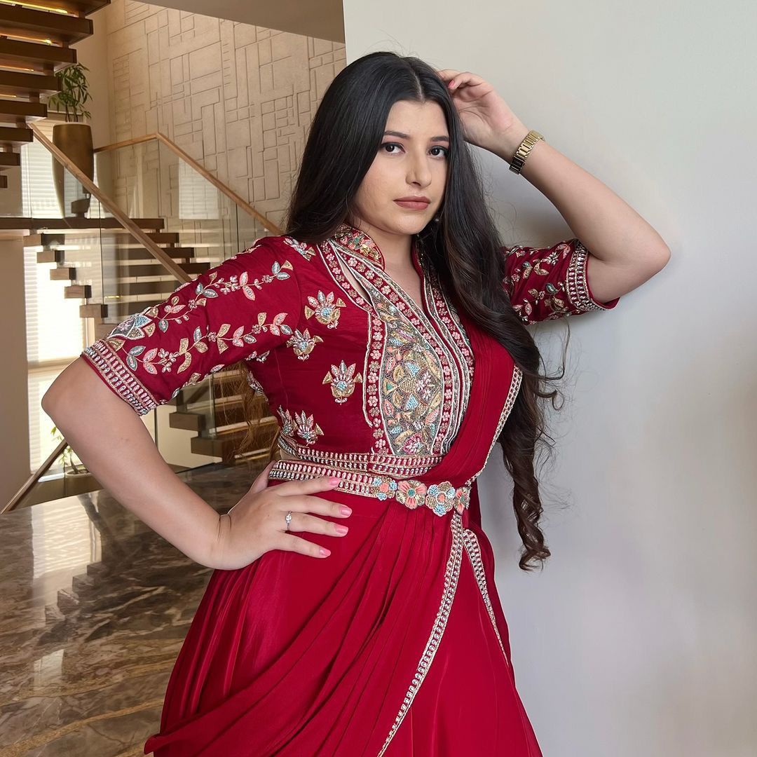 Red Fiona Silk With Embroidery Lehenga Saree | Lehenga, Bollywood Lehenga, Creative Lehenga, Designer Lehenga, Embroidered Lehenga, Party Wear Lehenga