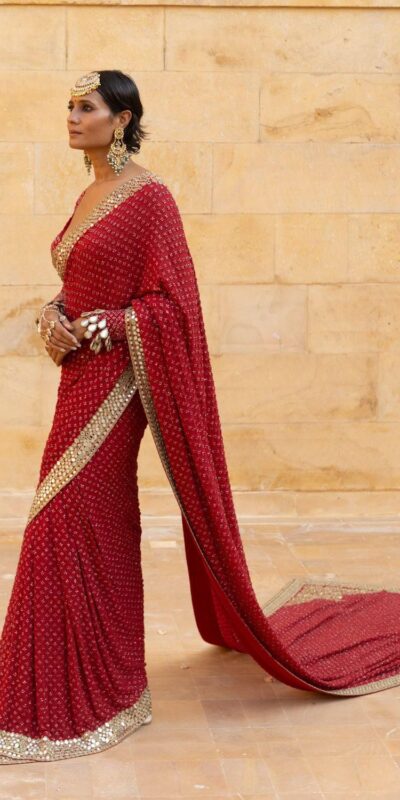 Red Georgette Mirror Embroidery Work Saree | Sarees, Bollywood Sarees, Creative Sarees, Designer Sarees, Embroidered Sarees, Ethnic Saree, Modern Digital sarees, Party Wear Sarees