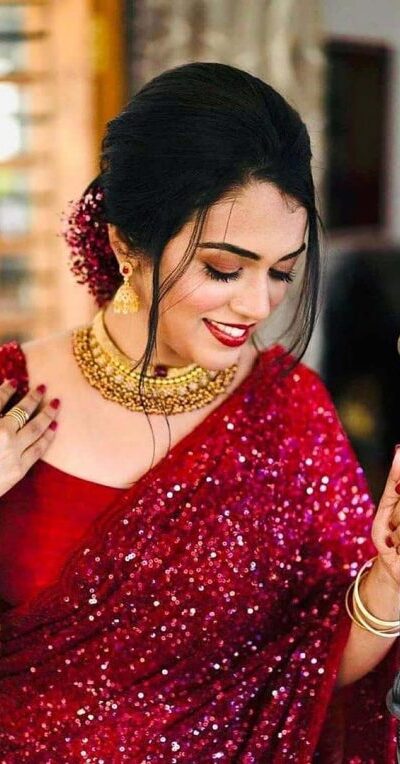 Red Georgette Sequence Embroidery Saree | Sarees, Bollywood Sarees, Creative Sarees, Designer Sarees, Ethnic Saree, Modern Digital sarees, Party Wear Sarees