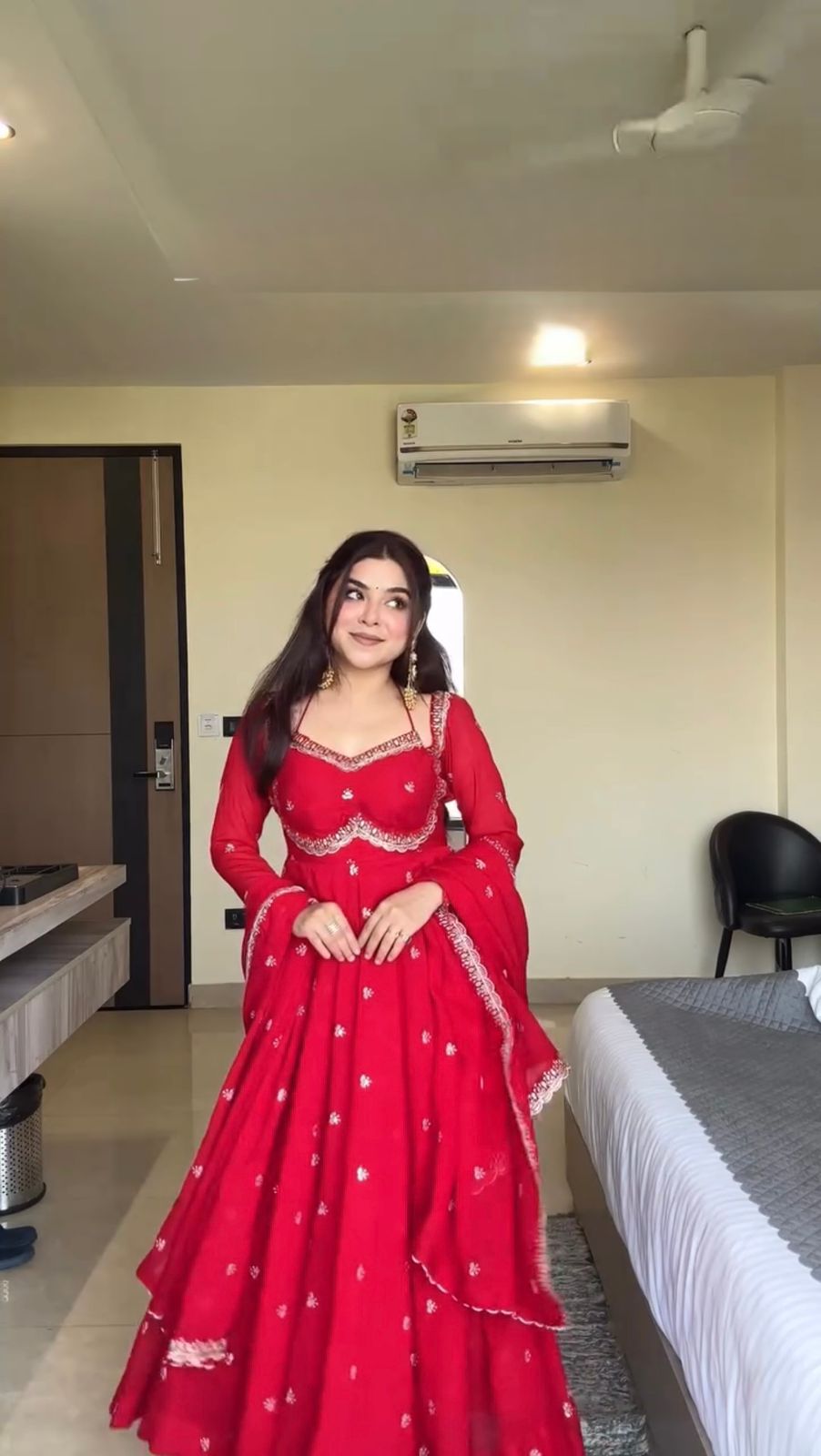 Red Georgette Sequence Gown | Gowns, Bollywood Gowns, Creative Gowns, Designer Gowns, Embroidered Gowns, Party Wear Gowns