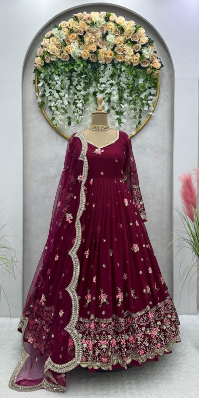 Red Georgette Thread With Sequence Salwar Suit | Jump Suits, Salwar suit, Casual Suits, Creative suits, Designer Suits, Palazzo Suits, Party Wear Suits, Patiala Suits, Straight Suits