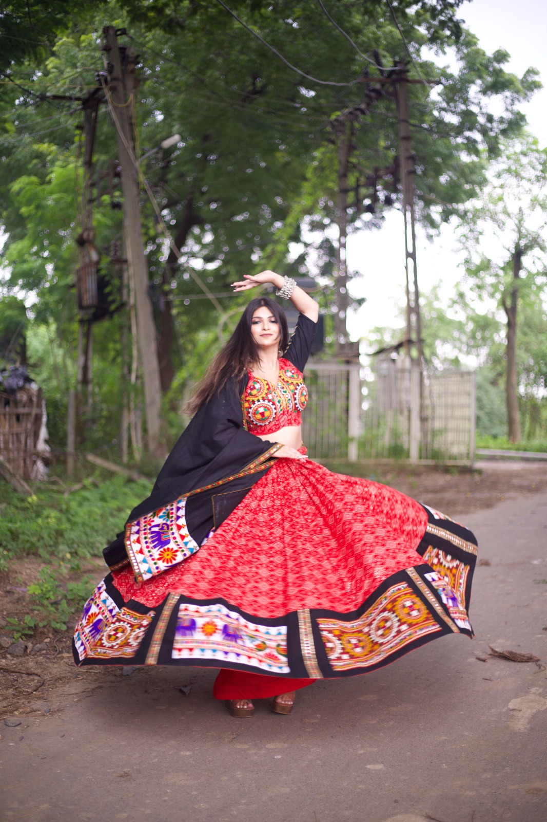 Red Pure Cotton With Gamthi Work Lehenga Choli | Lehenga, Bollywood Lehenga, Creative Lehenga, Designer Lehenga, Embroidered Lehenga, Party Wear Lehenga