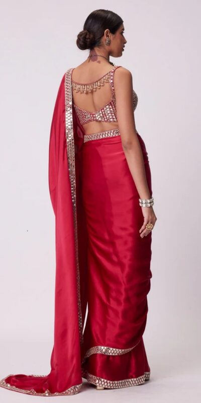 Red Rangoli Silk Mirror Embroidery Work Saree | Sarees, Bollywood Sarees, Creative Sarees, Designer Sarees, Embroidered Sarees, Ethnic Saree, Modern Digital sarees, Party Wear Sarees