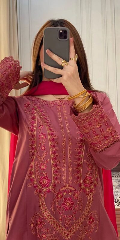 Red Roman Silk Embroidery Work Salwar Suit | Jump Suits, Tops & Bottoms, Track Suits, Salwar suit, Casual Suits, Creative suits, Designer Suits, Palazzo Suits, Party Wear Suits, Patiala Suits, Straight Suits, Trendy Wear