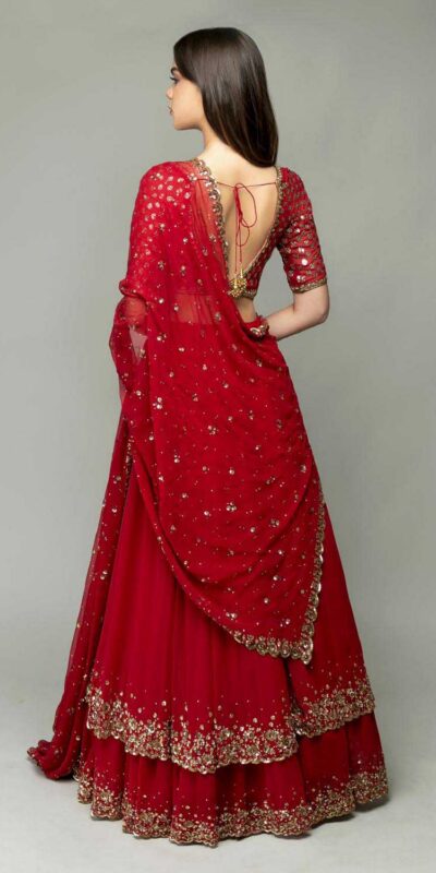 Red Sequins Work Lehenga Choli | Lehenga, Bollywood Lehenga, Creative Lehenga, Designer Lehenga, Embroidered Lehenga, Party Wear Lehenga