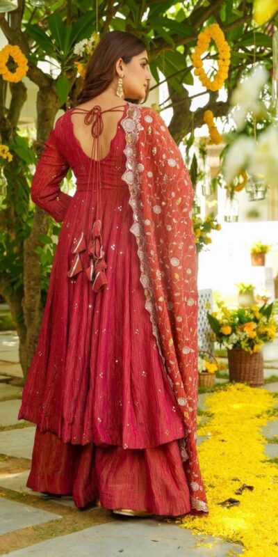 Red Simmar Silk Embroidery Work Anarkali Suit | Anarkali Suits, Bollywood Anarkali, Creative-Anarkali, Designer Anarkali, Embroidered Anarkali, Party Wear Anarkali