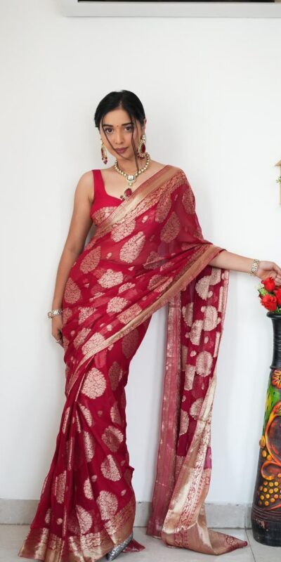 Red Soft Lilan Slab Attractive Charm full Saree | Sarees, Bollywood Sarees, Creative Sarees, Designer Sarees, Embroidered Sarees, Ethnic Saree, Modern Digital sarees, Party Wear Sarees