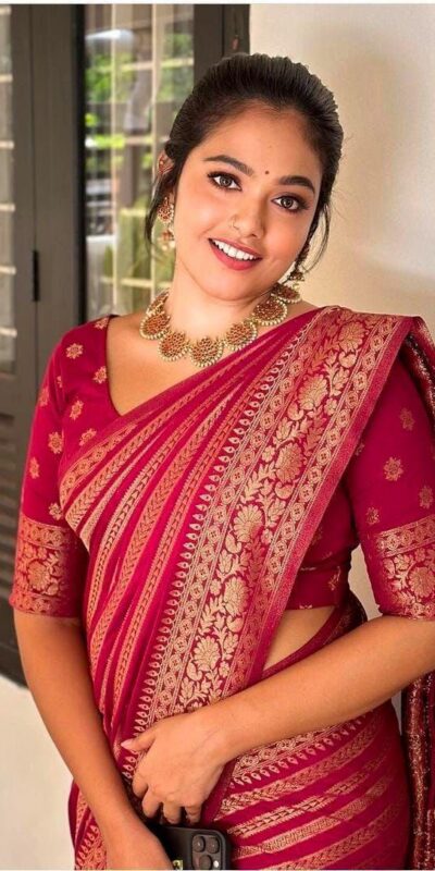 Red Soft Litchi Silk On All Over Saree | Sarees, Bollywood Sarees, Creative Sarees, Designer Sarees, Embroidered Sarees, Ethnic Saree, Modern Digital sarees, Party Wear Sarees