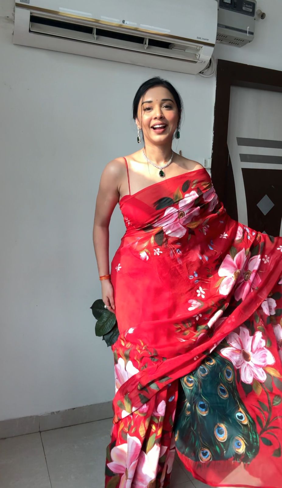 Red Soft Organza Silk Ready To Wear Saree | Sarees, Bollywood Sarees, Creative Sarees, Designer Sarees, Embroidered Sarees, Ethnic Saree, Modern Digital sarees, Party Wear Sarees