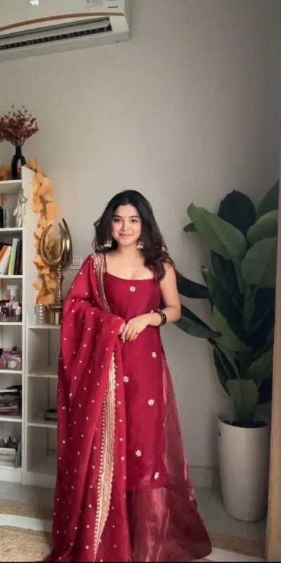 Red Thread With Sequence Salwar Suit | Jump Suits, Salwar suit, Casual Suits, Creative suits, Designer Suits, Palazzo Suits, Party Wear Suits, Patiala Suits, Straight Suits