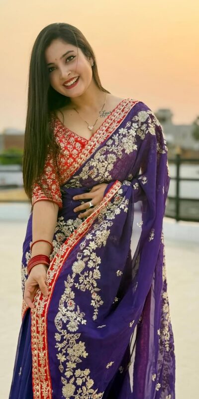 Royal Blue Georgette With Embroidery Work Saree | Sarees, Bollywood Sarees, Creative Sarees, Designer Sarees, Embroidered Sarees, Ethnic Saree, Modern Digital sarees, Party Wear Sarees