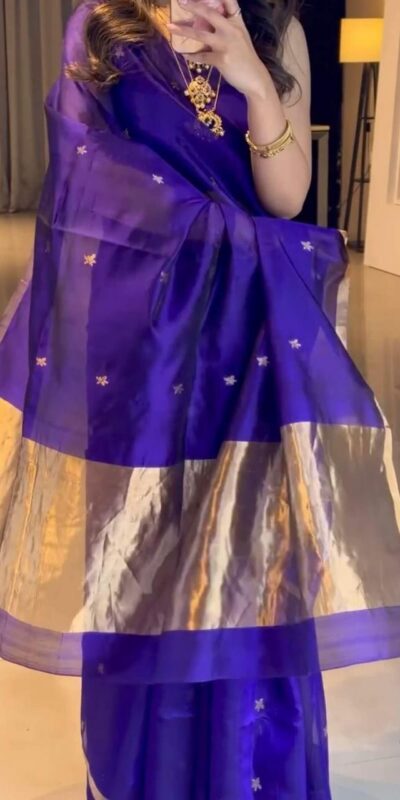 Royal Blue Lichi Silk Saree | Sarees, Bollywood Sarees, Creative Sarees, Designer Sarees, Embroidered Sarees, Ethnic Saree, Modern Digital sarees, Party Wear Sarees