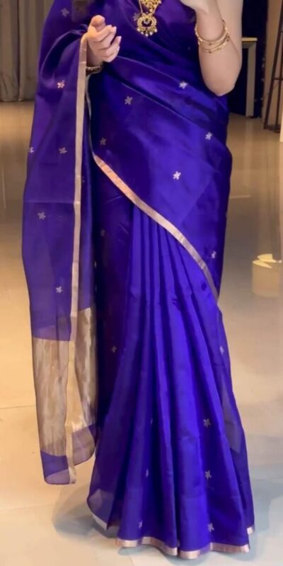 Royal Blue Lichi Silk Saree | Sarees, Bollywood Sarees, Creative Sarees, Designer Sarees, Embroidered Sarees, Ethnic Saree, Modern Digital sarees, Party Wear Sarees