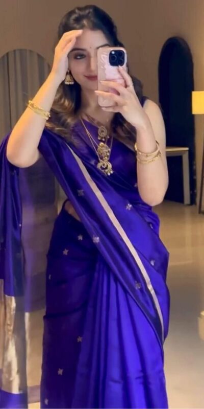 Royal Blue Lichi Silk Saree | Sarees, Bollywood Sarees, Creative Sarees, Designer Sarees, Embroidered Sarees, Ethnic Saree, Modern Digital sarees, Party Wear Sarees