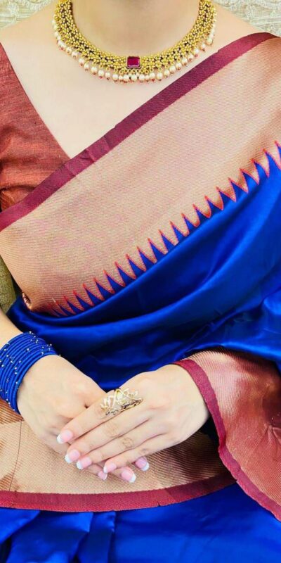 Royal Blue Soft Lichi Silk Jacquard Work Saree | Sarees, Bollywood Sarees, Creative Sarees, Designer Sarees, Embroidered Sarees, Ethnic Saree, Modern Digital sarees, Party Wear Sarees