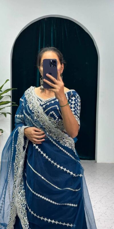 Royal Blue Vichitra Embroidery Lehenga Saree | Lehenga, Bollywood Lehenga, Creative Lehenga, Designer Lehenga, Embroidered Lehenga, Party Wear Lehenga