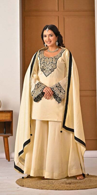 Shiny Cream Roman Silk Diamond Work Salwar Suit | Jump Suits, Salwar suit, Casual Suits, Creative suits, Designer Suits, Palazzo Suits, Party Wear Suits, Patiala Suits, Straight Suits