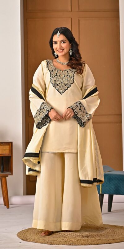 Shiny Cream Roman Silk Diamond Work Salwar Suit | Jump Suits, Salwar suit, Casual Suits, Creative suits, Designer Suits, Palazzo Suits, Party Wear Suits, Patiala Suits, Straight Suits